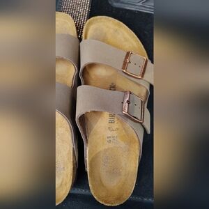 Birkenstock Women's Brown Sandals with Copper Buckles